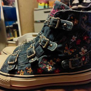 A by A.S.H denim floral high tops